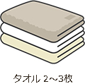 タオル 2～3枚